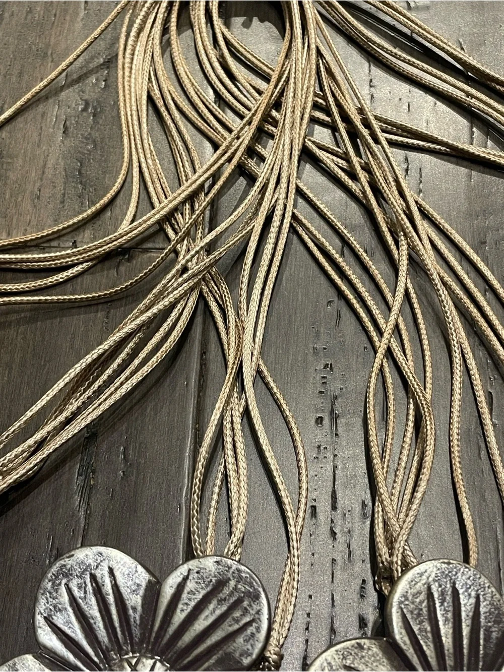 Set of 6 Silver Flower Magnetic Curtain Tiebacks Rope Holdbacks Floral Decor